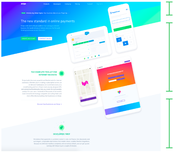 Stripe Web Design with Visual Rhythm