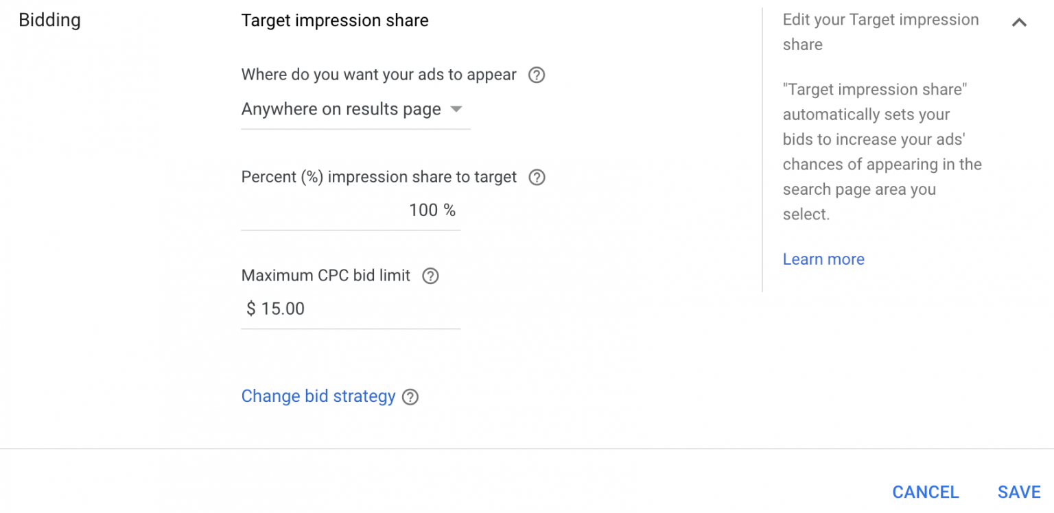 target impression share strategy target impression share strategy