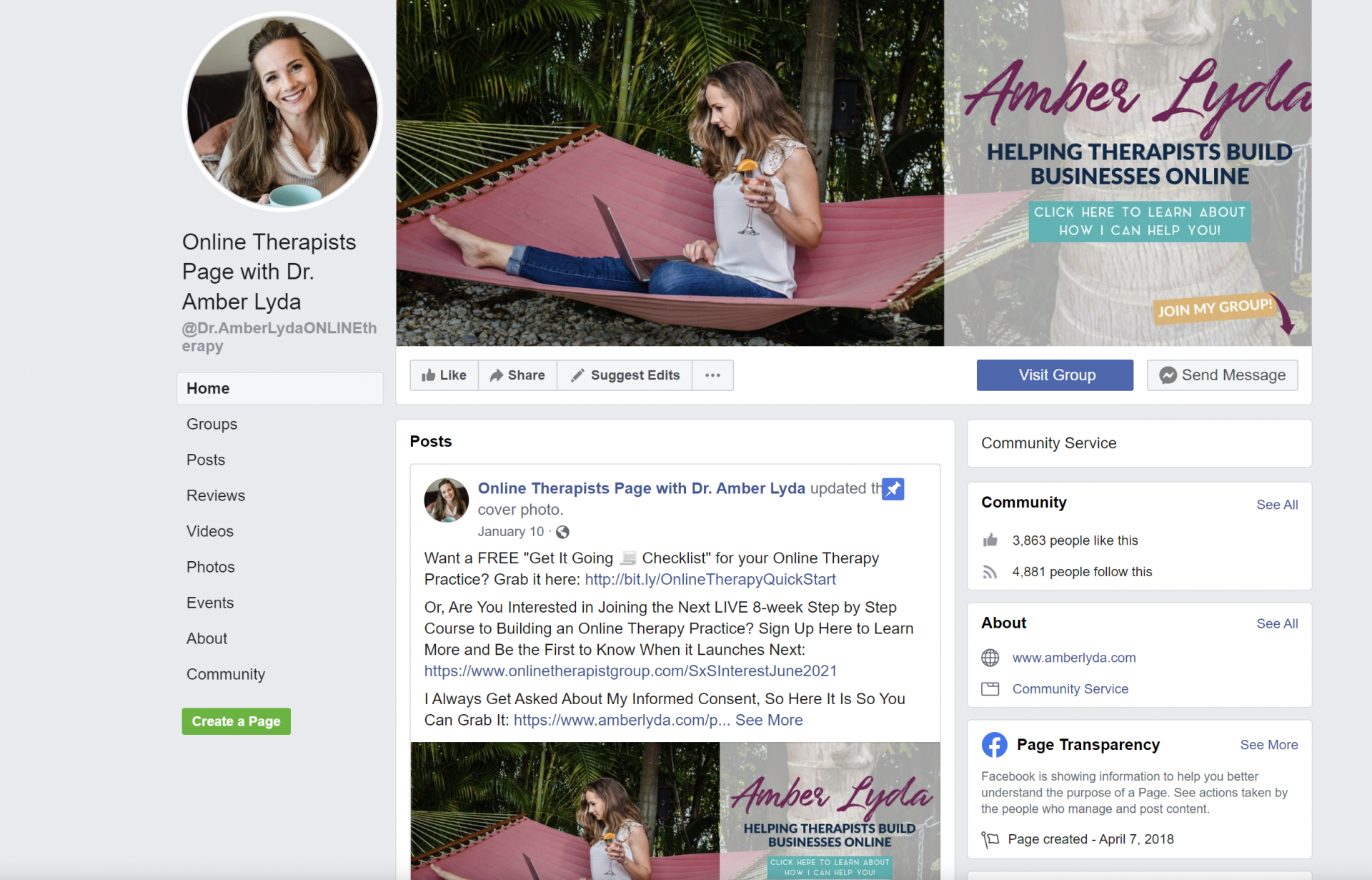 Facebook Social Media Marketing For Psychologists Therapists Page Post