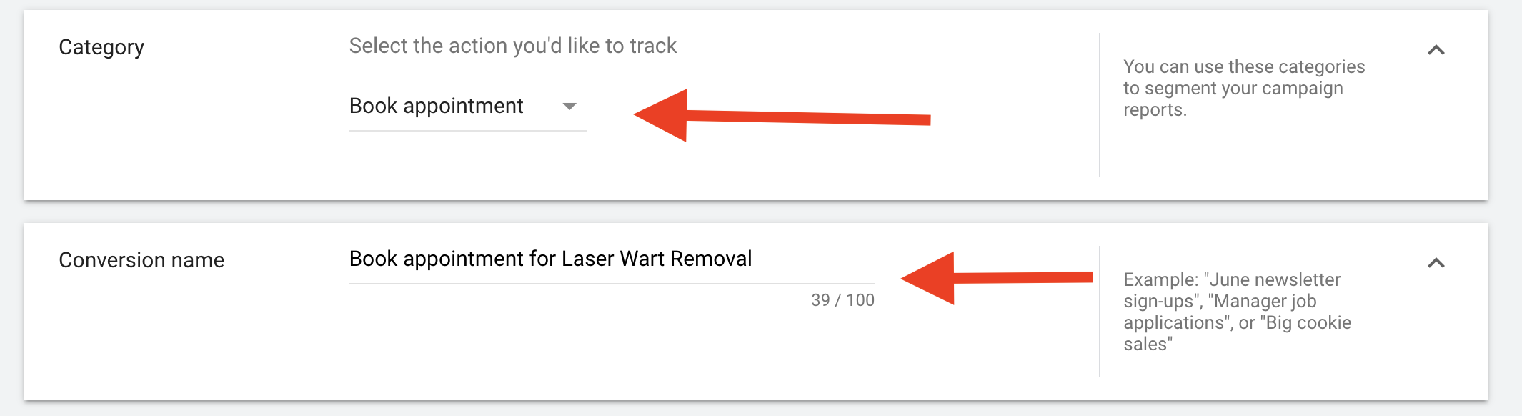 24 Selecting what you want to track within measurements